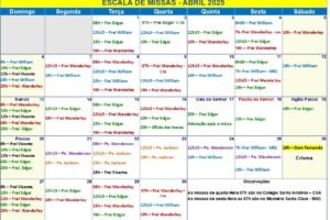 Escala de missas – Abril 2025