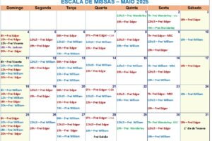 Escala de missas – Maio 2025